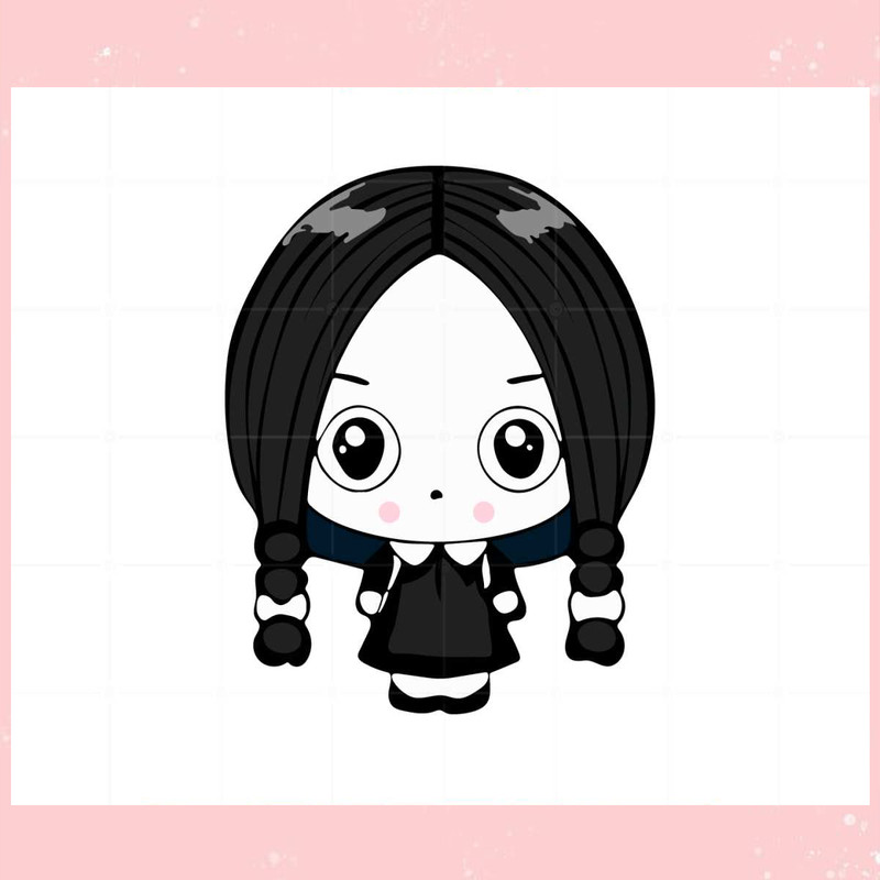 Chibi Wednesday Addams Svg Files For Cricut Sublimation Files.jpg
