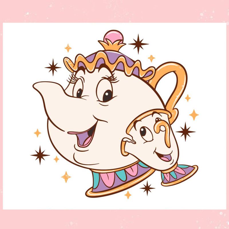 Chip and Mrs Potts Disney Princess SVG Cutting Digital File.jpg