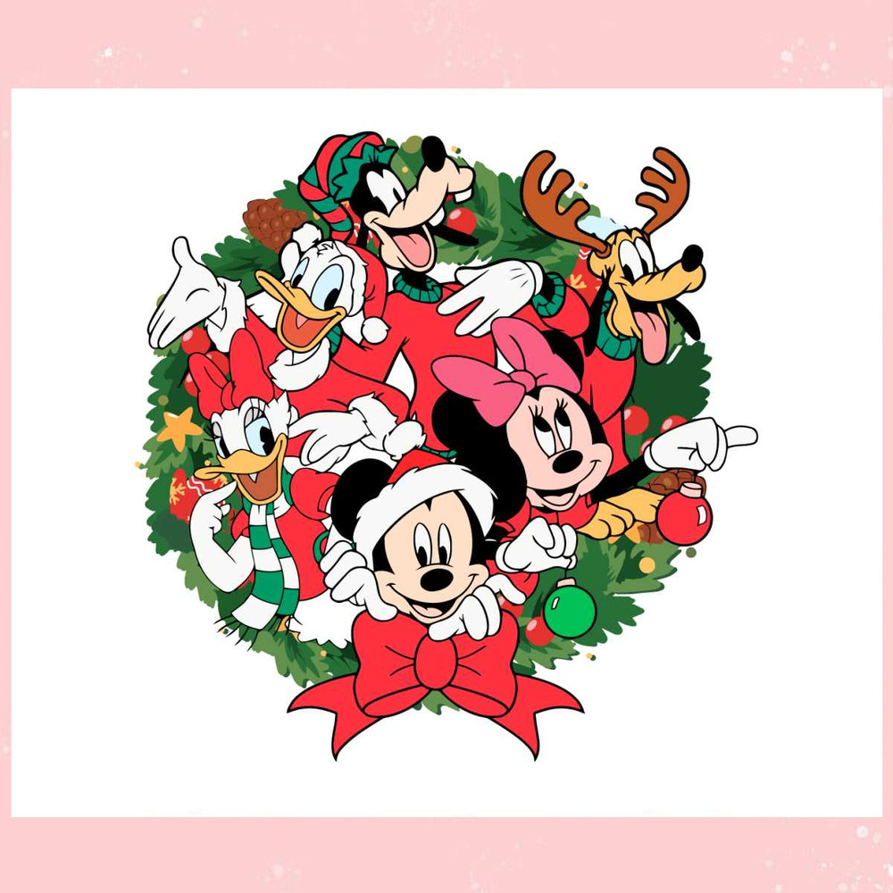 Christmas Wreath Mickey And Friends SVG.jpg