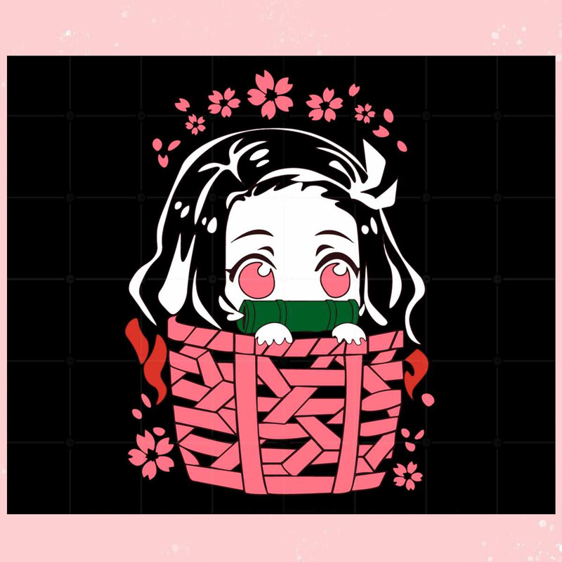Cute Demon In The Basket Nezuko Demon Slayer SVG Files.jpg