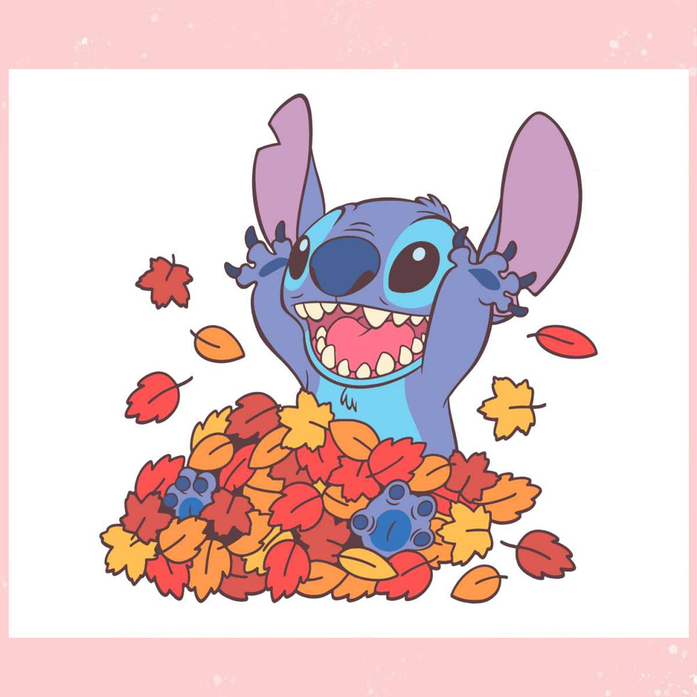 Cute Stitch Autumn Leaves SVG Graphic Design File.jpg