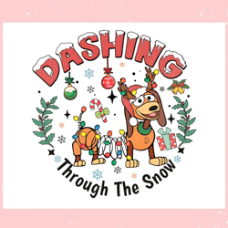 dashing through the snow slinky dog disney christmas png,disney svg, mickey mouse,princess, movie