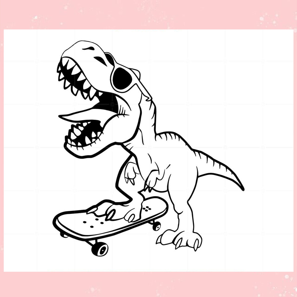 Dino on Skateboard T-Rex Tyrannosaurus SVG.jpg