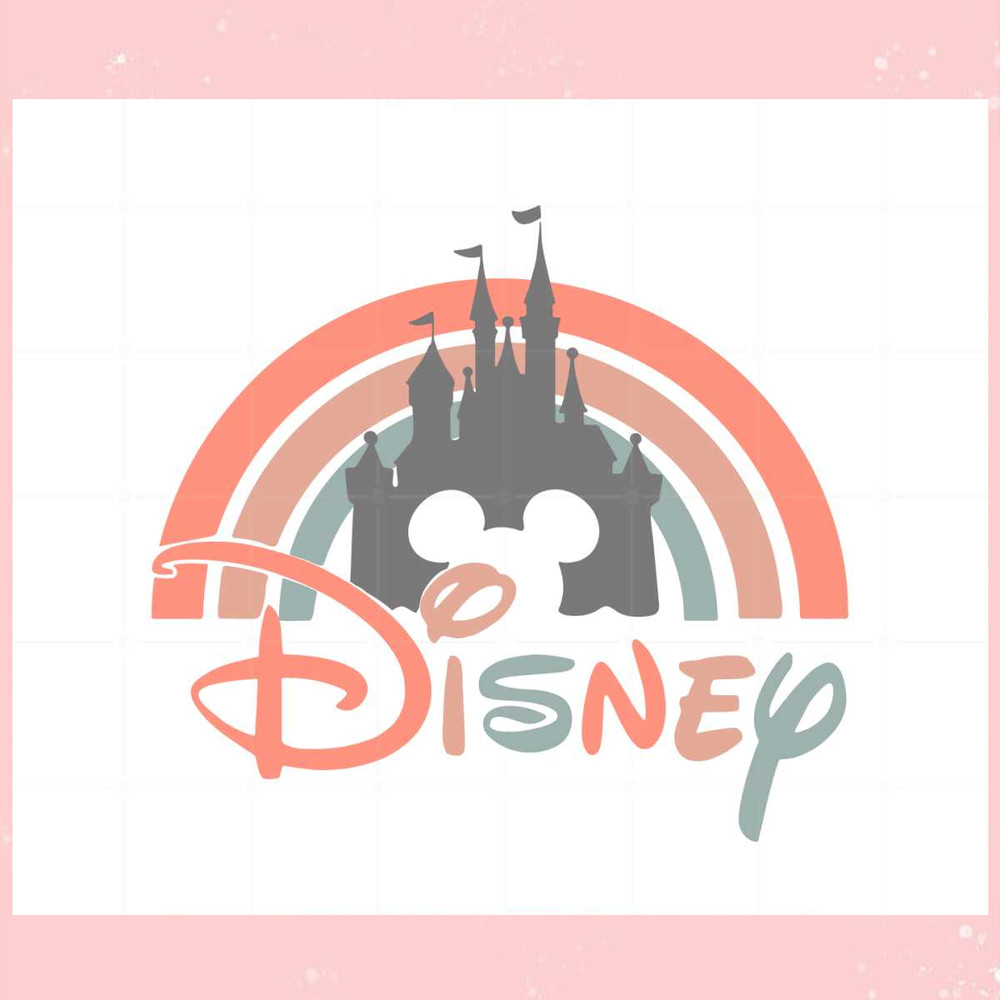 Disney Castle Vintage Rainbow Svg Graphic Designs Files.jpg