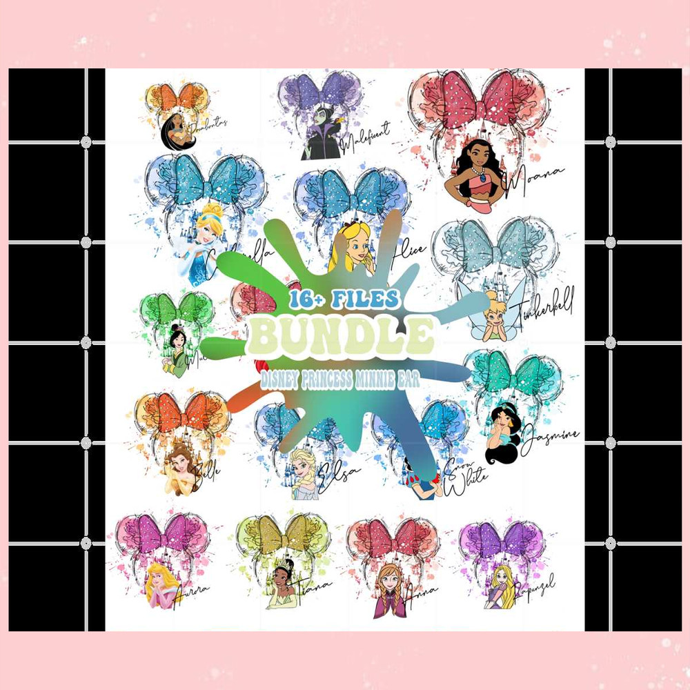 Disney Princess Minnie Ear Bundle PNG Sublimation Designs.jpg