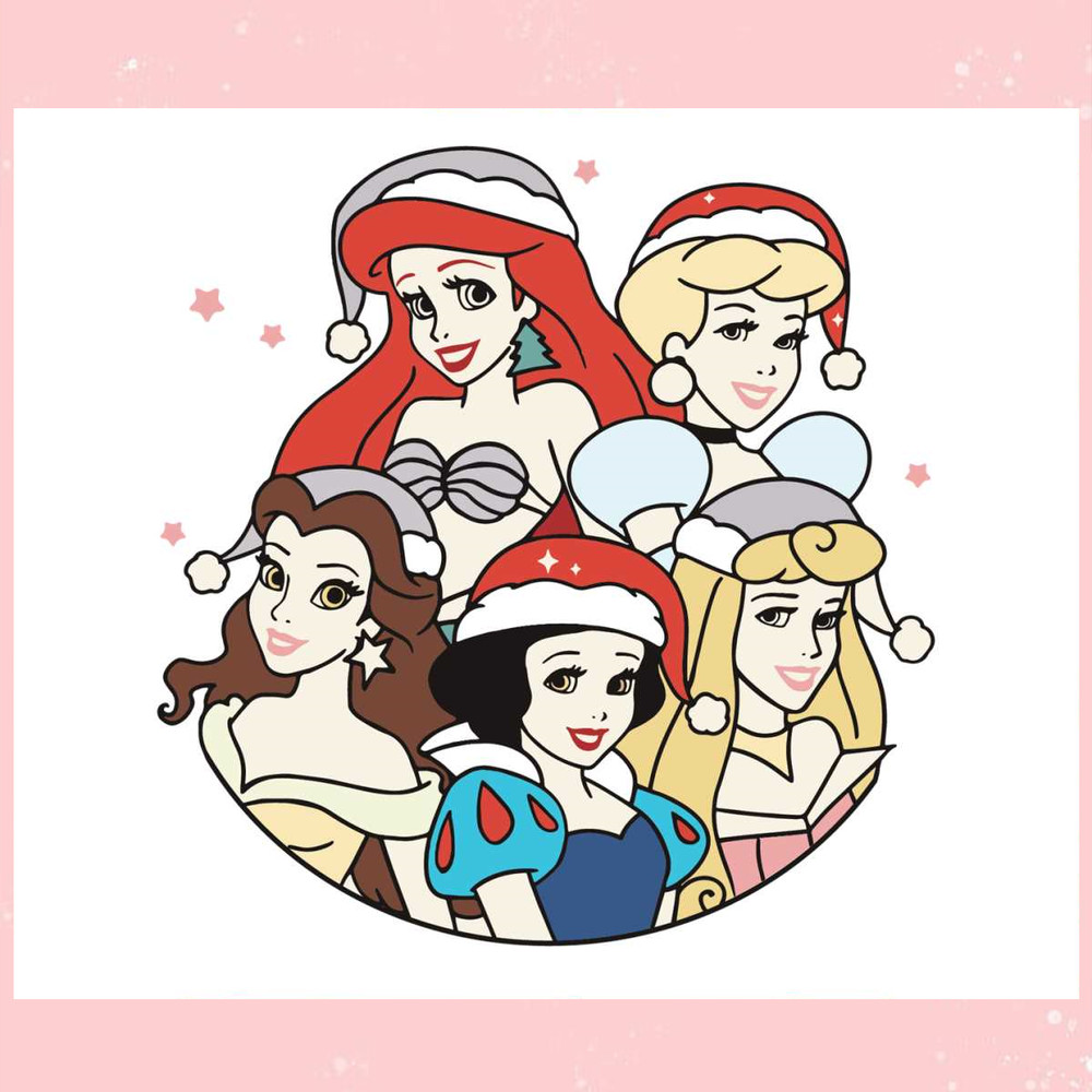 Disney Princess Retro Christmas SVG.jpg