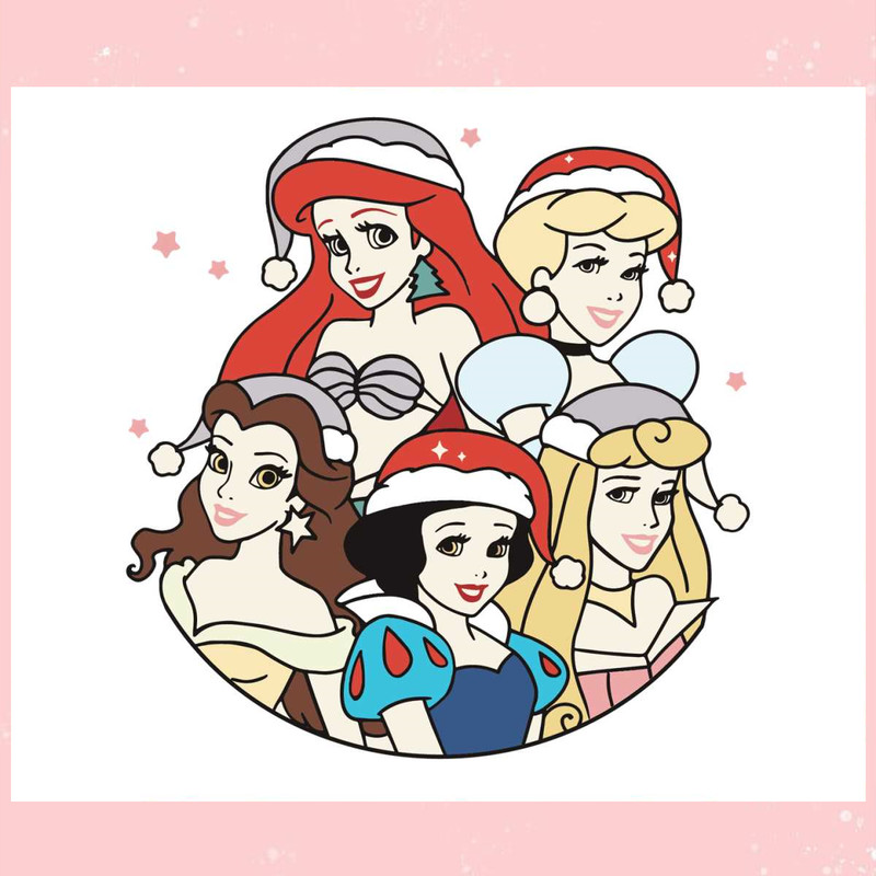Disney Princess Retro Christmas SVG.jpg