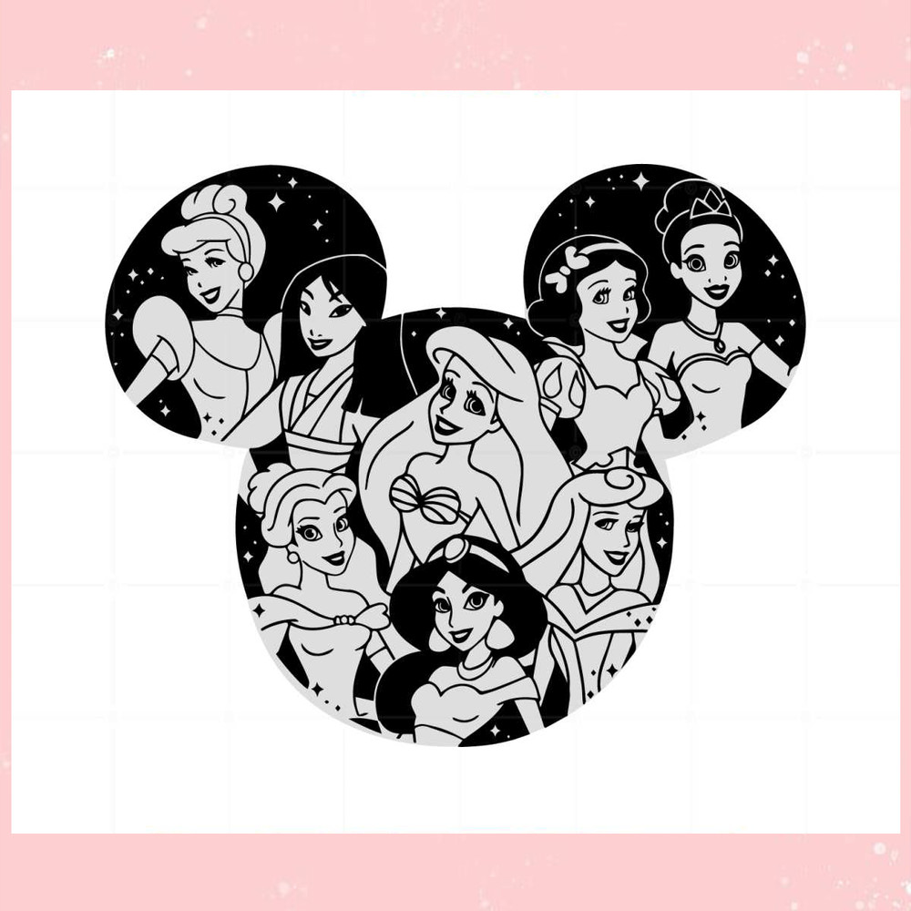 Disney Princess SVG Disneyland Mickey Mouse Ears Cutting Digital File.jpg