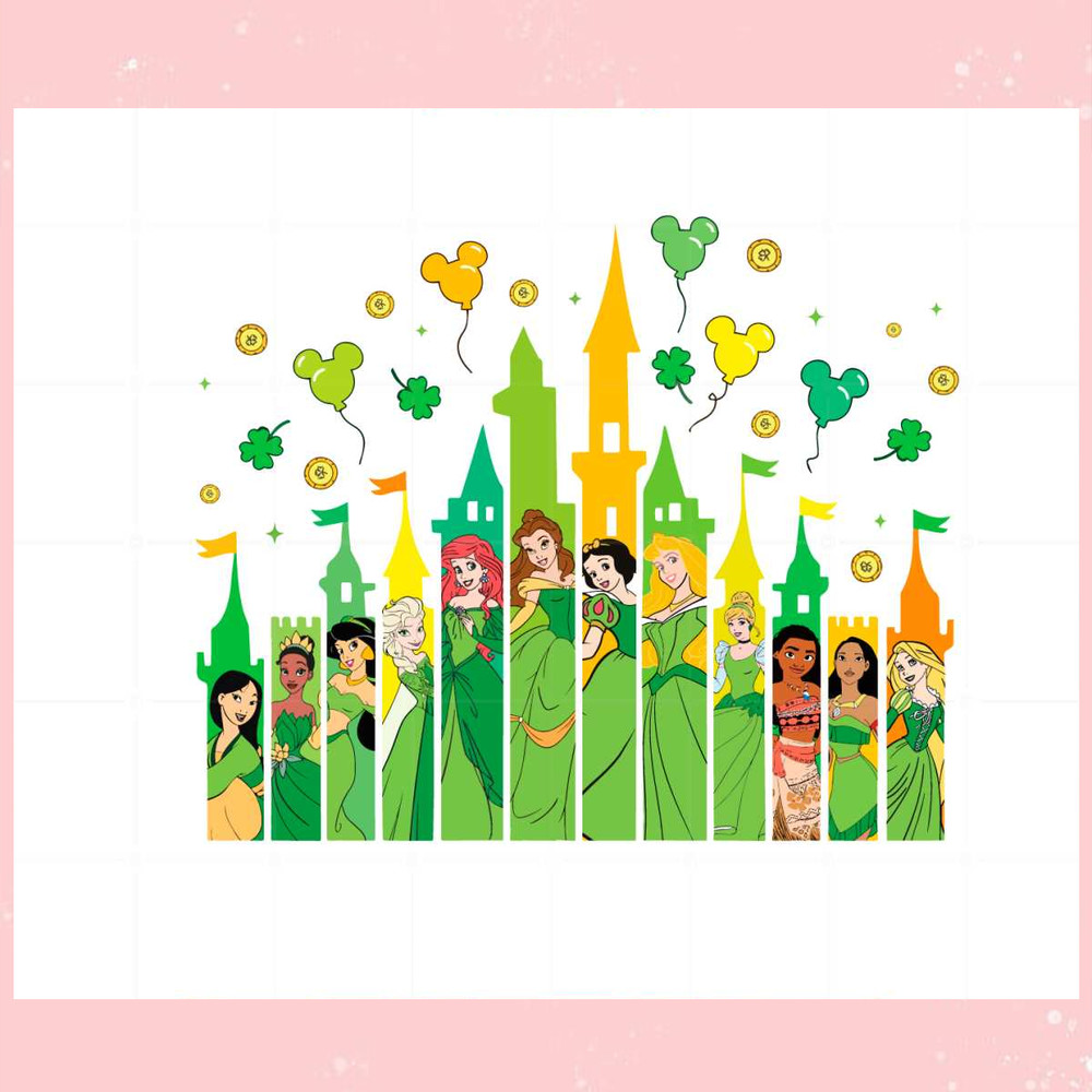Disney Princess St Patrick's Day Disney Castle SVG Cutting Files.jpg