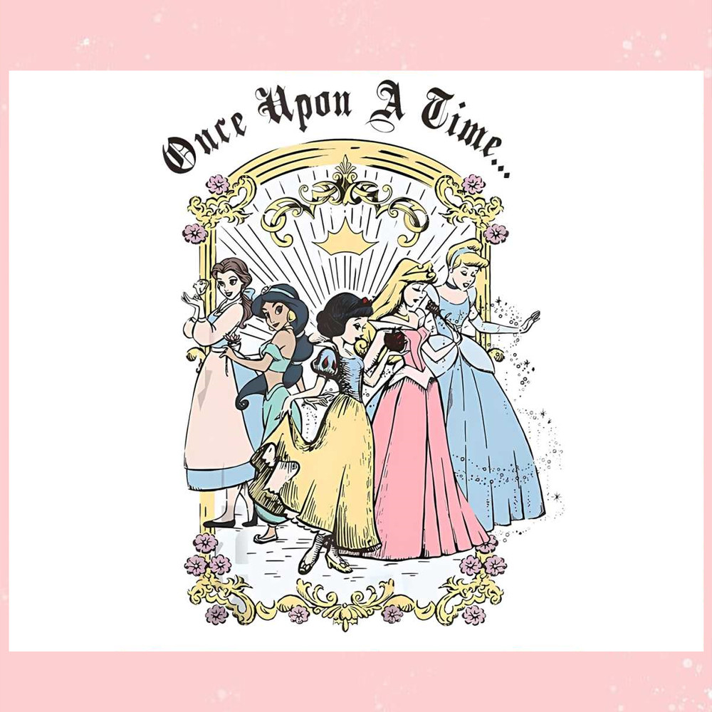 Disney Princesses Once Upon A Time Vintage Cartoon PNG.jpg