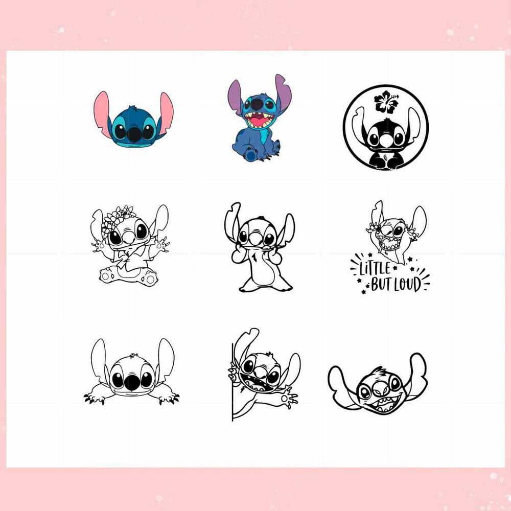 Disney Stitch Bundle SVG Little But Loud Graphic Design File.jpg