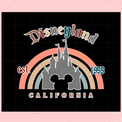 disneyland castle vintage est 1955 svg graphic designs files,disney svg, mickey mouse,princess, movie