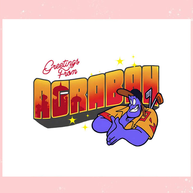 Genie Aladdin Greating From Agrabah SVG Cutting Digital File.jpg