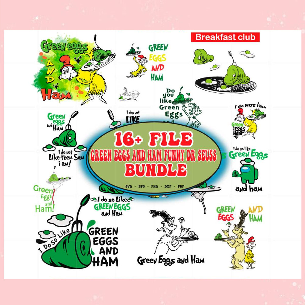 Green Eggs And Ham Funny Dr Seuss Bundle SVG Cutting Files.jpg