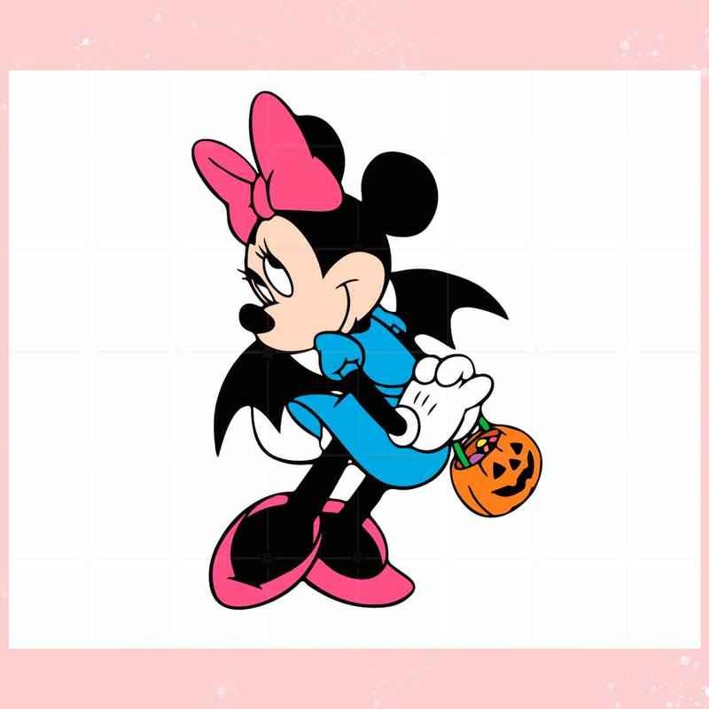 Halloween Minnie Bat SVG Pumpkin Vector Cutting Files.jpg