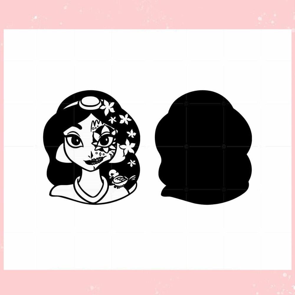 Jasmine Face Horror SVG Halloween Mask Cricut Files Silhouette.jpg