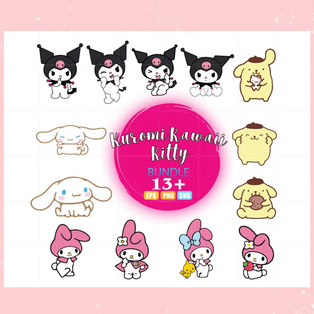 Kuromi Kawaii Kitty Bundle Best Svg Cutting Digital Files.jpg