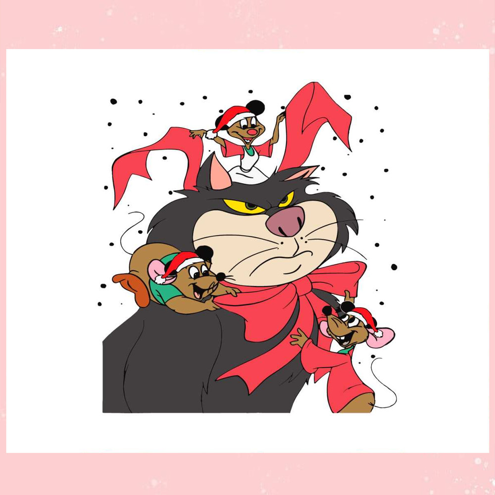 Lucifer Cat Jaq Gus Mouse Cinderella Christmas Characters Svg.jpg