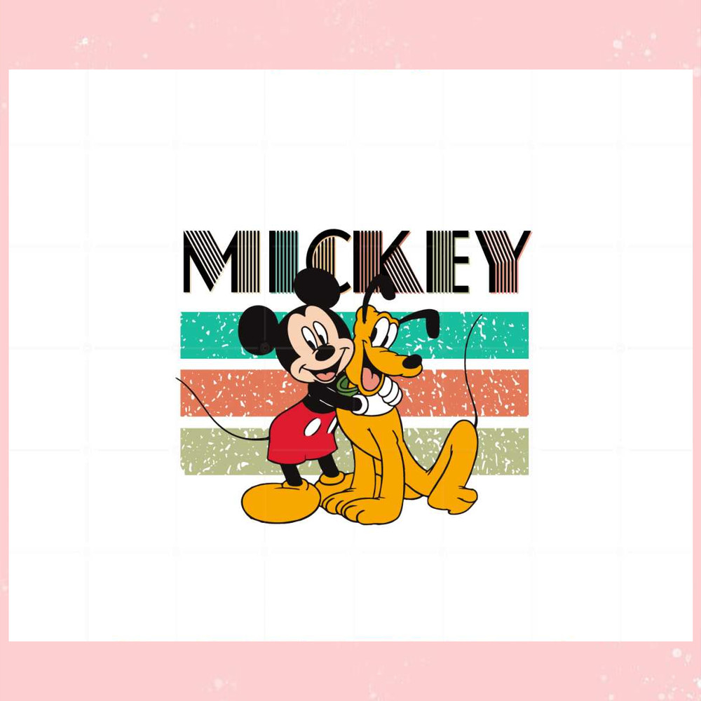 Mickey and Dog Retro Vintage Disney SVG Graphic Designs Files.jpg