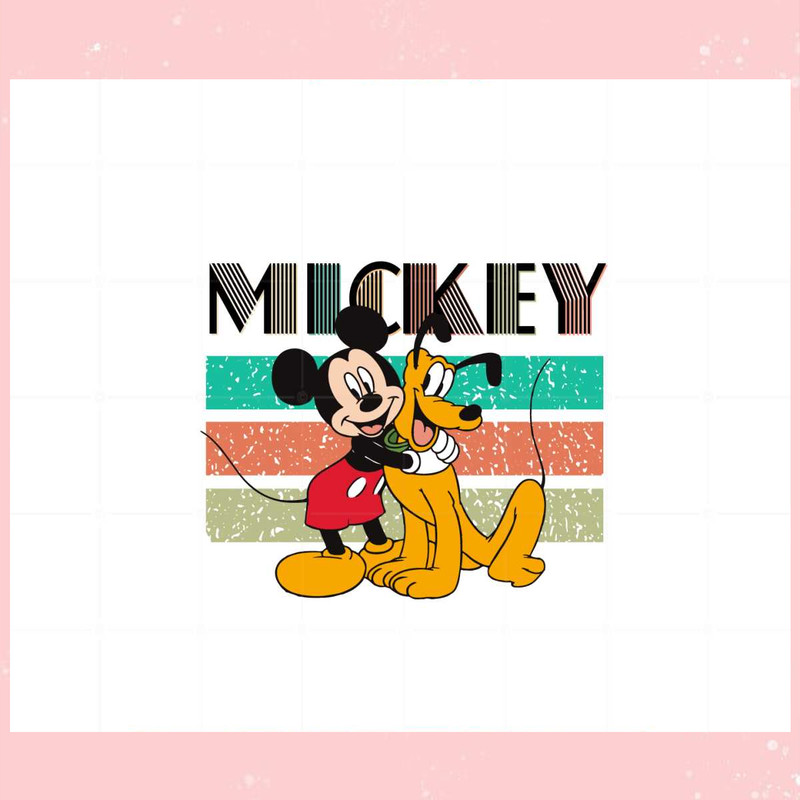 Mickey and Dog Retro Vintage Disney SVG Graphic Designs Files.jpg
