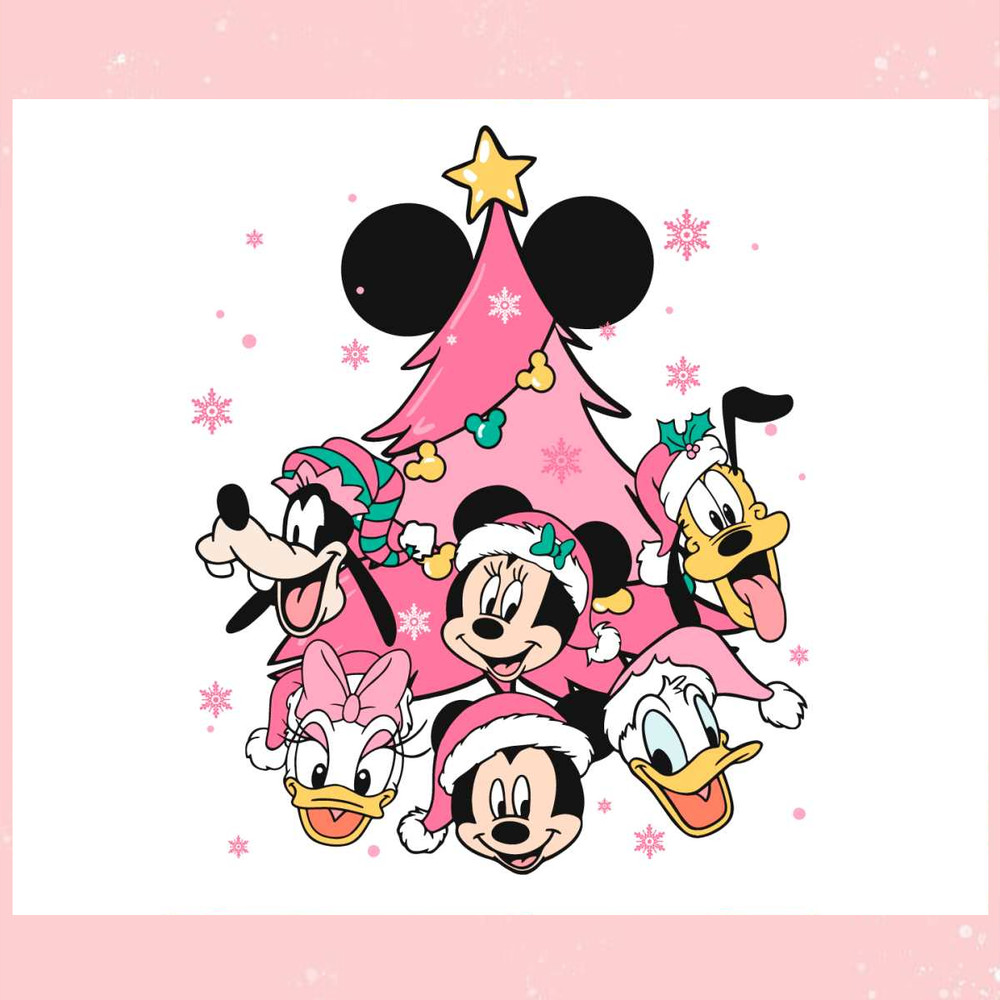 Mickey Friends Pink Christmas Tree SVG.jpg