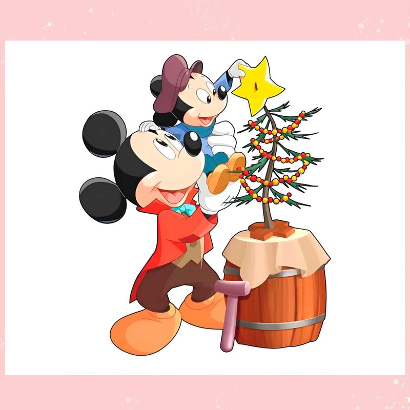 Mickey Mouse With Christmas Tree PNG.jpg