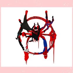 miles morales spiderman across the spider verse png silhouette files,disney svg, mickey mouse,princess, movie