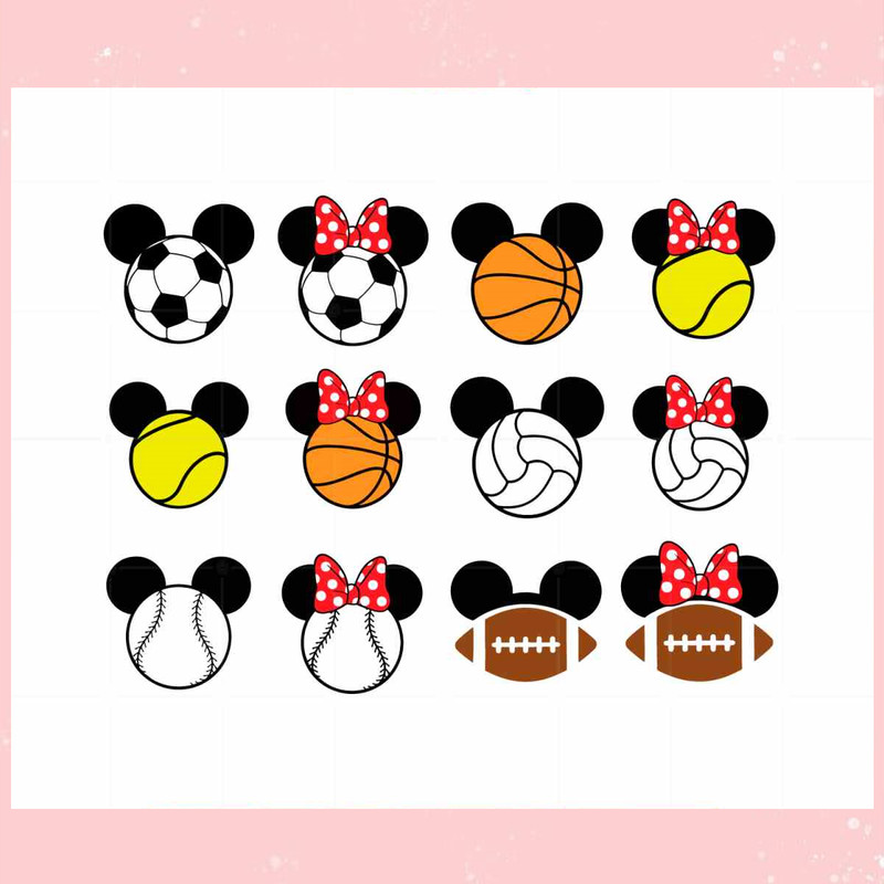 Minnie Mickey Mouse Sports Heads SVG Bundle File For Cricut.jpg