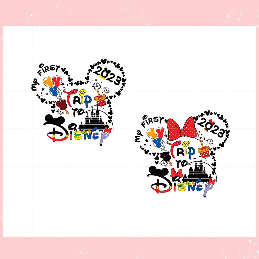My First Trip To Disney Mickey And Minnie Head SVG Cutting Files.jpg