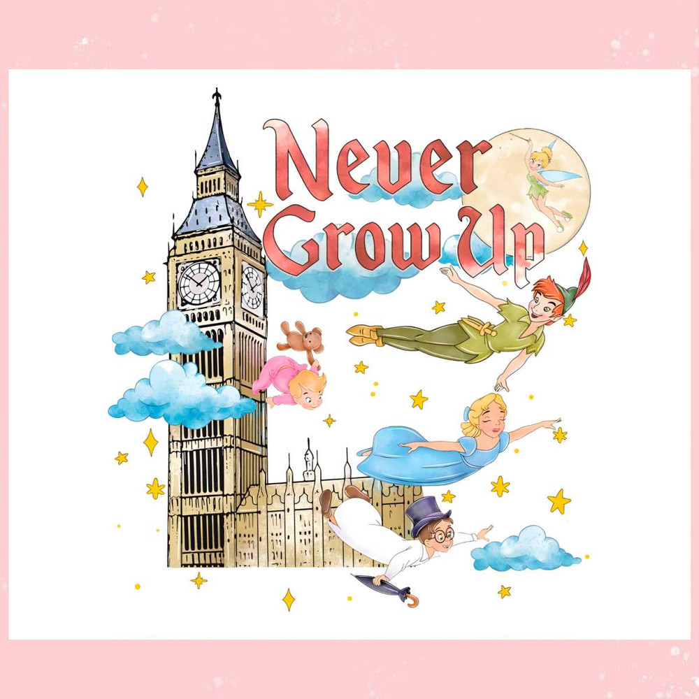 Never Grow Up Disney Peter Pan PNG Sublimation Download.jpg