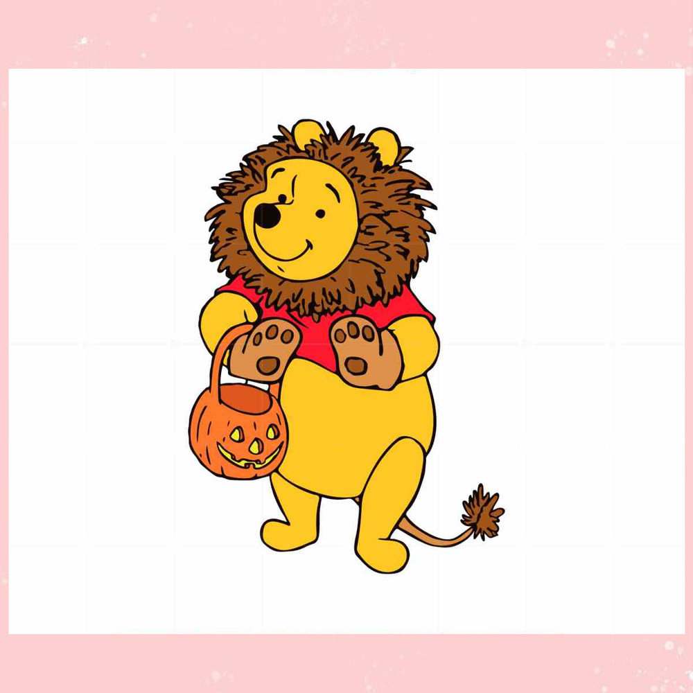 Pooh Bear Lion SVG Halloween Pumpkin Graphic Design File.jpg