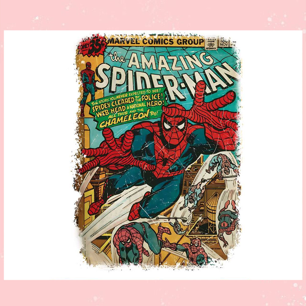Retro Amazing Spider Man Avenger Superhero PNG Sublimation Download.jpg