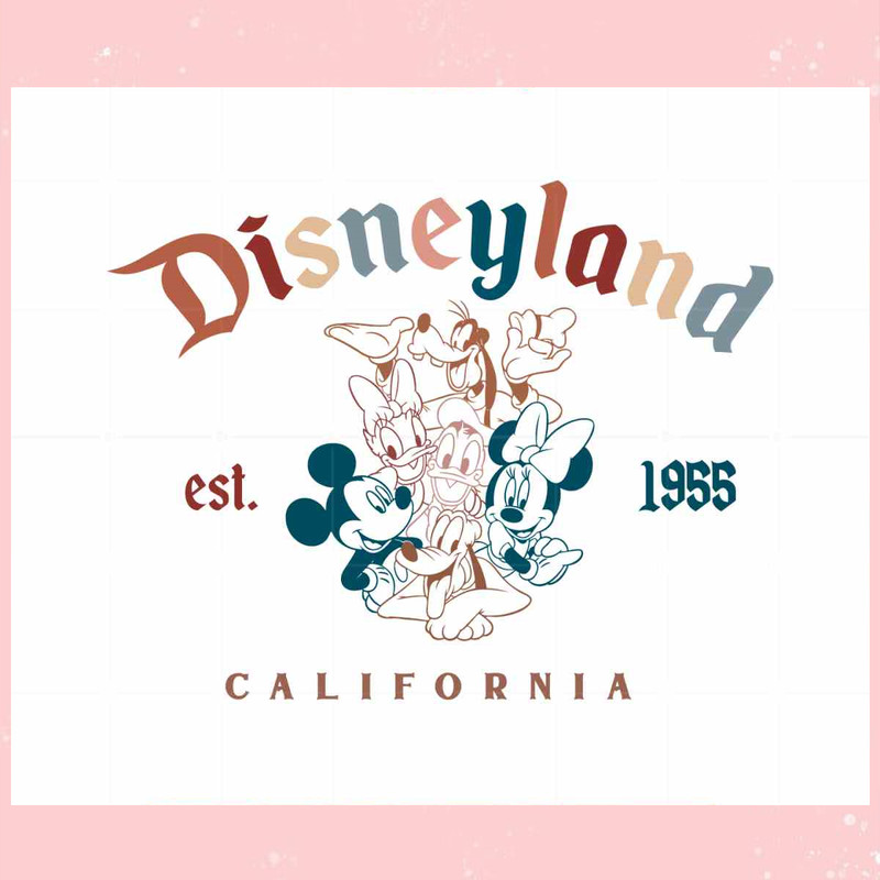 Retro Mickey Friends Disneyland Est 1955 Disneyland SVG Cutting Files.jpg