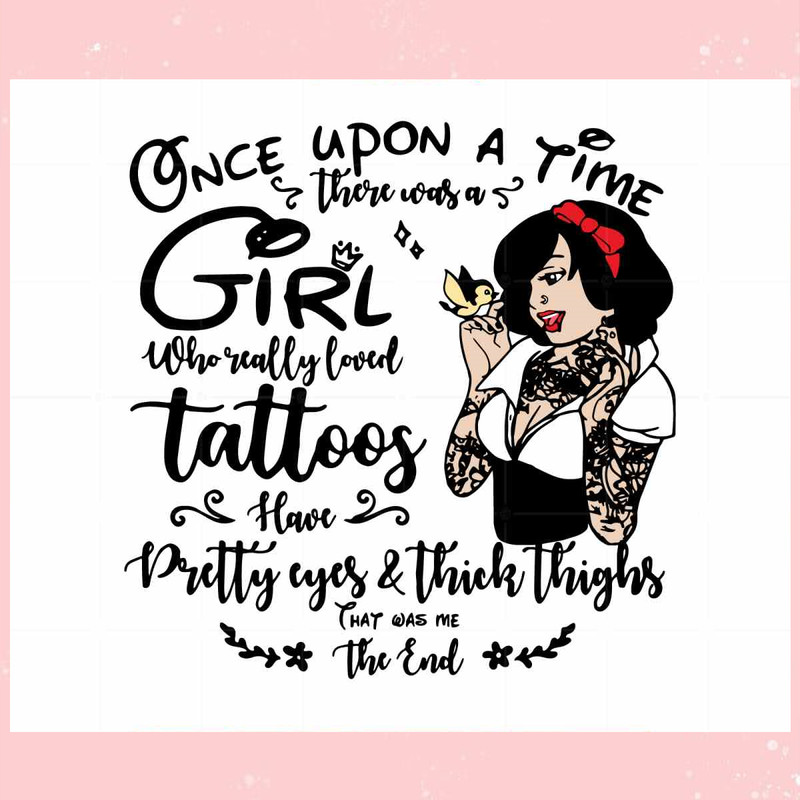 Snow White Princess Tattoos Girl SVG Digital Files For Cricut.jpg