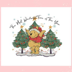 the most wonderful time of the year winnie the pooh png,disney svg, mickey mouse,princess, movie