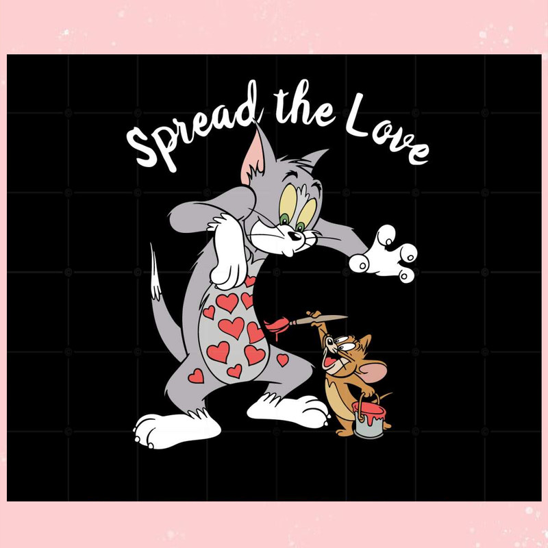 Tom And Jerry Painting Valentine Heart Svg Cutting Files.jpg