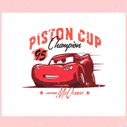 vintage disney lightning mcqueen piston cup champions svg,disney svg, mickey mouse,princess, movie