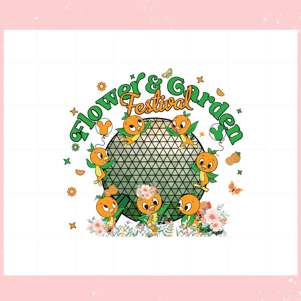 Vintage Disney Orange Bird Flower and Garden Festival 2023 Svg.jpg