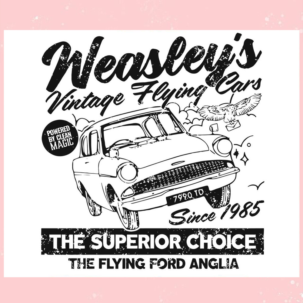 Weasley's Vintage Flying Car Harry Potter since 1985 Svg.jpg