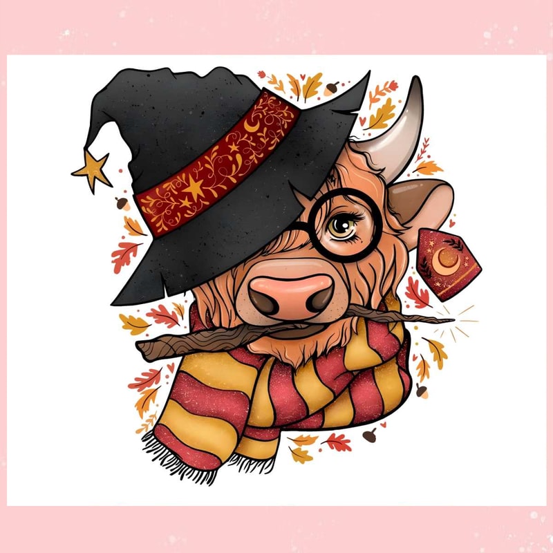 Wizard Cow Magical Highland Cow PNG Sublimation File.jpg