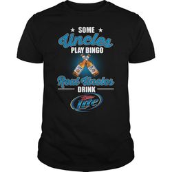 some uncles play bingo real uncles drink miller lite t-shirt
