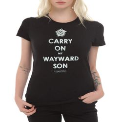 supernatural kansas carry on wayward son girls t-shirt