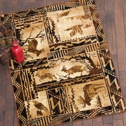 rustic deer hunting rectangle rug 5
