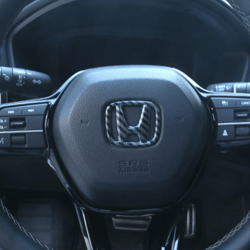 Honda Steering Wheel Badge Logo In Black Carbon Fiber