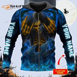 rock metal till death electrical guitar skull personalized 3d zip hoodie