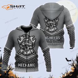 mechanic skull ed 3d zip hoodie