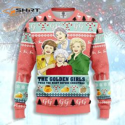 golden girl pink ugly christmas sweater