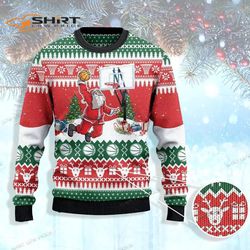 basketball lovers gift santa slam dunk ugly christmas sweater