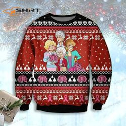 the golden girls caricature ugly christmas sweater