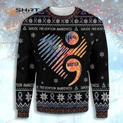 heart suicide prevention awareness ugly christmas sweater
